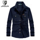 
JP autumn outdoor men's long-sleeved shirt lapel casual shirt 1283 khaki M-170