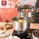 ZWILLING steamer for household steaming, cooking and stewing 304 stainless steel three-layer thickened 316 steamer for steaming fish, steamed buns, induction cooker, gas stove, 304 flagship version, double-layer steamer for 3-5 people, 32cm, extra thick double bottom, durable style