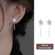 BJYLS999 Pure Silver Snowflake Tassel Ear Wire for Ear Pierced Sterling Silver Earrings and Earrings for Women Light Luxury High-end Niche Earrings Gift 999 Pure Silver Snowflake Ear Wire Pair