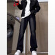 
Digada American retro micro-flare jeans men's spring and autumn high street trend casual and versatile slim straight pants men DFFS-719 black L