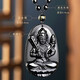 Jingying natural obsidian natal Buddha pendant for men and women amulet zodiac patron saint necklace gift for boyfriend and girlfriend