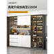 OPPEIN solid wood side cabinet wall integrated cabinet modern simple light luxury living room tea wine cabinet storage cabinet storage cabinet style 15280*40*220 solid wood/Sunfeng