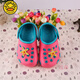 G.DUCK KIDS little yellow duck summer new children's shoes men's wading breathable sandals beach non-slip wear-resistant children's hole shoes women's shoes black/fruit green 24