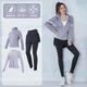 COZOK fitness suit for women in autumn and winter plus velvet yoga clothing equipment for running morning jogging professional long-sleeved thin sportswear blue [long] five-piece set ETC15924 L Recommended 105-120 Jin [Jin equals 0.5 kg]