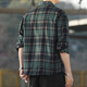 Camisa a cuadros de Miaofulian Spring y Autumn Smanges largas American Retro Men and Women 2024 Nueva camisa de trabajo suelto Tendencia de la chaqueta 12109 Caki One Size M