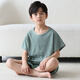 Mannido boys pajamas summer new short-sleeved boys pure cotton children big children's cotton thin youth home clothing set N6621 [double short] 175 larger version L code [115-135Jin[Jin equals 0.5 kg]]