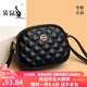 Kangaroo Light Luxury Marke Echtes Leder Rundtasche Frauen 2023 Neue Mode Sommer vielseitig weiche Leder One-Shoulder Crossbody Tasche Dreischichtig Beige