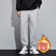 Pantalones de Zhumoke Autumn and Winter, más pantalones engrosados ​​de terciopelo para pantalones casuales de otoño de otoño masculinos sueltos y versátiles de moda Wei Nine-Cropped Pants más gris de terciopelo (6189) XL (125-155Jin [Jin equivale a 0.5 kg])