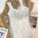 Princess Yu Zhaolin nightgown for women in summer ice silk palace pajamas sweet sexy lace suspender short-sleeved home clothes