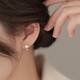 Mimore (Mimore) S999 Серебряные серебряные жемчужные серьги для женщин для женщин Новая мода Простые задние висящие серьги против Lost Design Hares Hores