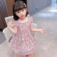 Children's clothing with Jubilee Rabbit, girls' dresses, summer dresses, children's skirts, baby girl's clothes, summer princess dresses, toddlers, summer styles for little girls 1-7 years old, Korean style short-sleeved skirts, pink 130 size, recommended height 115-125cm