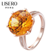 Yicai Jewelry 18k gold diamond citrine ring for women, love surround, natural citrine customization (No. 9-17), take the note circle slogan, 12 carats
