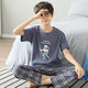 Mannido Kinderpyjamas Jungen große Kinder Sommer Dünne Kurzarmhosen Klimaanlage für Teenager Pure Cotton Home Clothes F728 [kurze Länge] 150 s Größe empfohlen 145-155 cm