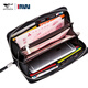 Seven Wolves men's handbag head layer cowhide large capacity clutch single zipper handbag Father's Day gift practical for dad black small trumpet 21 wide 11 thick 3cm