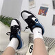 Nike (Nike) Dunk Low Salmon Toe GS Low Top Retro Retro non-glisser-USE-RÉSISTANT CASSORATION CASSORATION DH9765-104 BLUE BLACK ET BLANC 38
