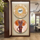 Aoyanlai Southeast Asian style hanging painting Thai elephant decorative painting Southeast Asian ethnic style decoration hanging painting Thai meal GJ0138-02 diameter 80cm light luxury gold round frame + water