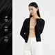 Shuiyunjian black v-neck knitted cardigan for women in autumn new style 2025 slim long sleeves short jacket with black 2XL