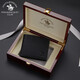 The same style men's wallet for men's pure leather wallet, fashionable ultra-thin ticket clip, Father's Day gift, black solid wood gift box packaging