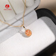 Cold Bamboo Fanta Stone Pendant Oval Diamond Set with Bright Orange Fanta Stone Soda Color Pendant Only