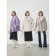 
Langzi Grain Pure Wool Coat Retro High-end Jacket New Winter Commuter Top Imitation Fur Women Ivory White S