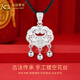 CHINA GOLD Safe Lock Pure Silver Necklace Longevity Silver Lock Hollow Fashion Pendant Practical Birthday Gift for Baby Valentine's Day Pure Silver Safe Lock + Pure Silver Beads and Red Rope Zhongjin Gift Box + Certificate