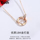 Eoth18K gold Möbius ring necklace for women interlocking color gold clavicle chain rose gold pendant 2022 new style birthday gift for girlfriend on Valentine's Day 520 gift 18K rose gold Möbius ring necklace + certificate
