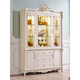 
Zhen Yiju European wine cabinet against the wall household living room glass display cabinet American luxury decorative cabinet with door sideboard Ivory white carved gold 897 (1.35 meters