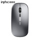 INPHIC M1P Rechargeable Wireless Mouse Power Display Enhanced Version Office Light Sound Laptop Home 2.4G Ultra-Thin Portable Metal Gray