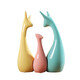 Ruinuo Colored Deer Family of Four Deer Family of Three Ceramic Deer Ornaments Living Room TV Cabinet Entrance Children's Room Small Deer Crafts Family of Four Deer

