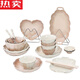 Shantou Lincun ceramic dish set household plate underglaze colored tableware bowl plate light luxury rice bowl bowl bowl utensil solid color glaze plate 8.5 inch 2 packs 1278