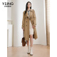 Yixiang Liying windbreaker women's mid-length high-end style British style coat is popular this autumn, mocha brown L