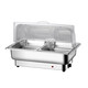 Stainless steel buffet stove insulation stove electric heating Buffy stove canteen hotel buffet insulation table dining table plastic cover with three compartments deepening 13.5 liters / invoice can be issued