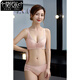 Modal wire-free comfortable lace set push-up sexy small breast underwear four-breasted breast-retracting bra for women skin color 805 set M 34/AB through cup