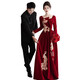 Paviso Toast Wear Bridal Autumn and Winter Red Wedding Casual Return Engagement Dress New Chinese Style Long Sleeve Temperament TX2442 Burgundy Velvet Style Pierre Cardin L (170)