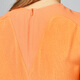 VOA JACQUARD CREPO CREPE NARANJA RED ROJO ENCHA DE MANA A LA MANGA CORTA VERSATILLO MULBRA DE MULBRA