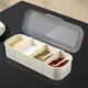 Dining General Seasoning Box Seasoning Jar with Spoon Kitchen Household Seasoning Storage Box Seasoning Utensils Salt Storage Box Simple Four-Gate Seasoning Box (Cream White)