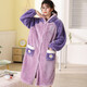 Sensheng Nightgown para mujeres en terciopelo de coral de invierno más pijamas de estudiante en terciopelo para mujeres en invierno lindos estilo pequeño para ropa para el hogar, túnica + pantalones] morado - este tamaño pequeño (80-130Jin [Jin iguala 0.5 kg])