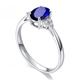 Haikai Ring Women's Royal Blue Sapphire Ring Luxury Jewelry Chinese Valentine's Day Gift for Wife and Girlfriend Sapphire Diamond Ring 1 Carat 8 Points Diamond