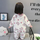 Papi Monkey children's one-piece pajamas coral velvet baby girl autumn and winter plus velvet thickened flannel crawler cartoon baby sleeping bag pink double layer 90 size recommended 1-2 years old (height around 85)
