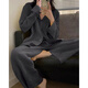 Duoxian Duoxuan koreanischer Stil S-Sensing-Baumwollgarn-Pyjamas für Frauen im Frühling und Herbstfarbe Langarmhosen Casual Lose Home Clothing Set #D-9214T Modell M 75-98jin [Jin gleich 0,5 kg]
