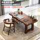 Full solid wood desk large table and chair combination Chinese style office desktop computer desk log home study table calligraphy table Hiroshima chair full solid wood
