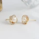 QIMEILA Jewelry Accessories Freshwater Pearl Earrings Korean Retro French Elegant Temperament High-end Stud Earrings Trendy Christmas Gifts
