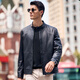 Mr. Cloth round neck long sleeve hair T solid color simple skin-friendly and comfortable cardigan men's 2025 spring and autumn new product BT11978 Piano Black 2XL (185)