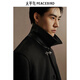 PeaceBird Men's Black Woolen Coat Mid longitud de invierno Mid longitud de lana de doble cara CABA NEGRA FIRM L