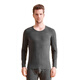 Hengyuanxiang [SET 5W SET] Ropa de otoño y pantalones de otoño para hombres y mujeres con ropa interior térmica sin pelo de doble cara para hombres y mujeres. Gris oscuro