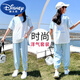 迪士尼（Disney）2024新款套装夏装女童休闲运动服女大童儿童夏季短袖时髦洋气童装 5671撞色+9731紫色(无鞋) 120 cm