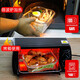 Chuangde en verre résistant à la chaleur Boîte de maintien frais, boîte à lunch spéciale au micro-ondes pour les employés de bureau, bol scellé pour la boîte à lunch, Xinghailan trois partitions longueur 1050 ml + vaisselle