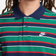 耐克（NIKE）男装 舒适百搭宽松休闲条纹运动翻领短袖T恤FN3897-010 FN3897-410 S
