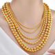 Vietnamese sand gold necklace men's long-lasting glossy round beads men's gold-plated gold store same necklace women's new solid 10mm 60cm 126g + free ring