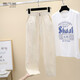XUE FANQIAN 2025 Frühlings- und Sommer-neuer Stil Sesam Casual Damen Hosen Neun-Punkte Harun Loose und Slim Hosen 9202 White XL empfohlen 115-135jin [Jin entspricht 0,5 kg]